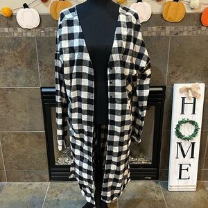 Black and white long flannel from Hyfve, size large